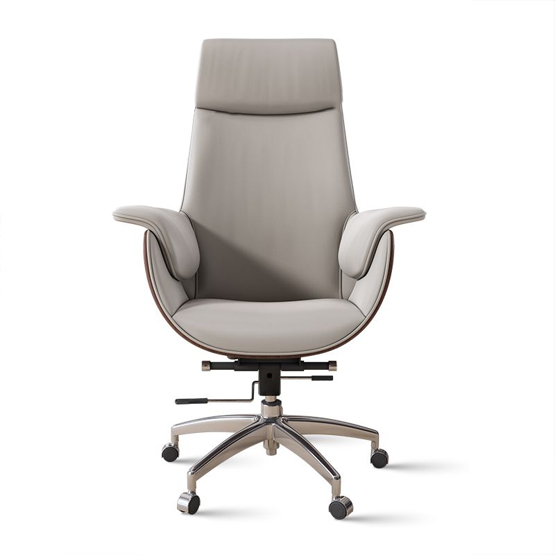 Modern Leather Executive Chair Adjustable Tilt Mechanism Swivel Office Chair