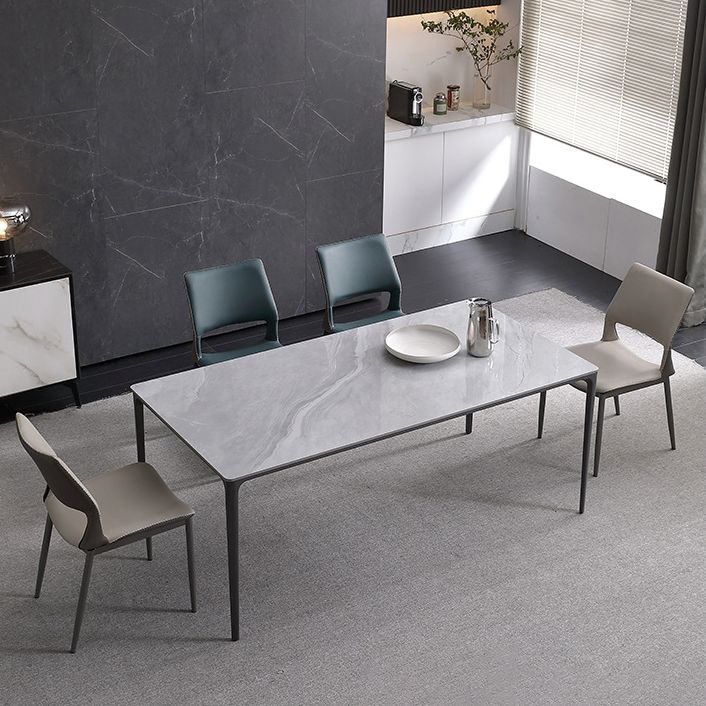 Contemporary Dining Chairs Armless Chair with Metal Legs for Home