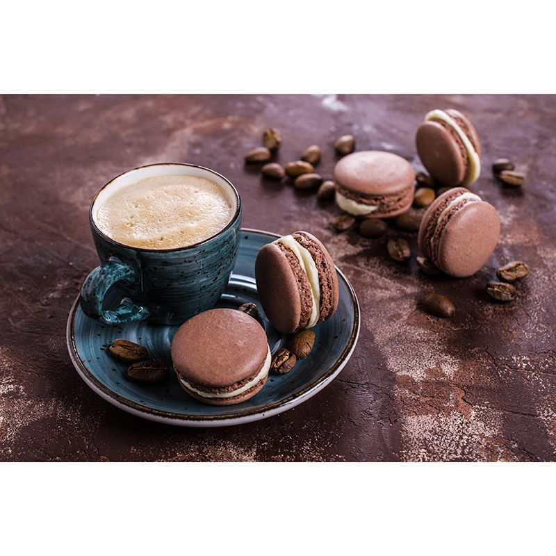 Environment Friendly Macaron Mural Decorative Wallpaper for Dessert Shop