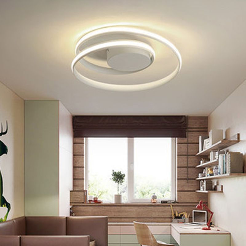 Simplicity Circle Ceiling Flush Mount Light Metal LED Bedroom Close to Ceiling Lamp