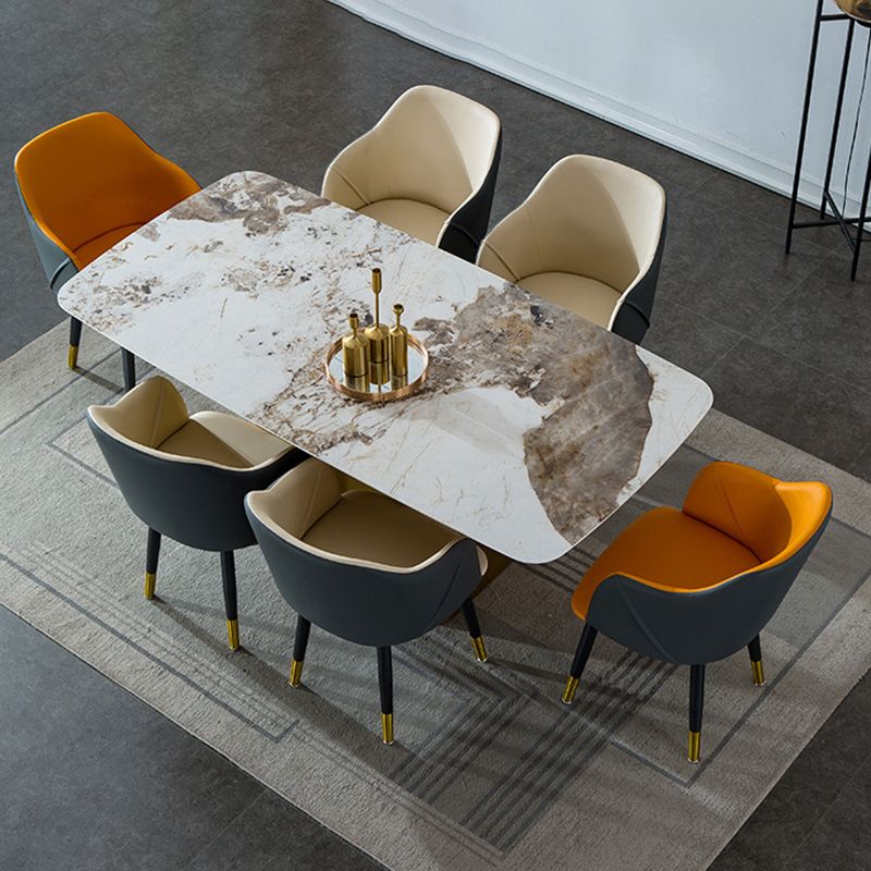 Industrial Arm Chair Solid Back Dining Room Chair for Kitchen