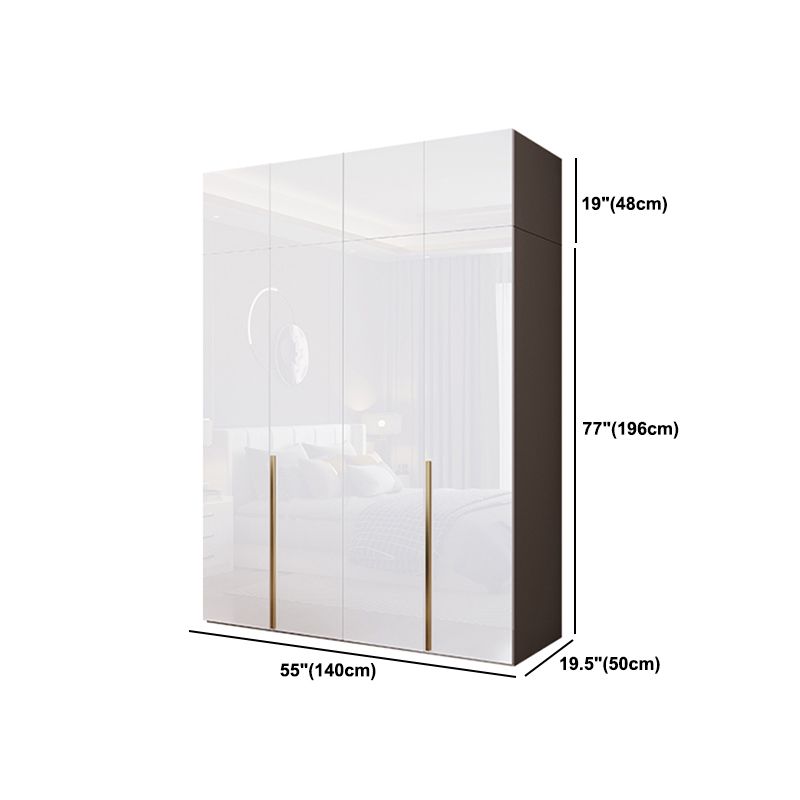 Contemporary Wooden Wardrobe White Colour Soft Close Door Wardrobe Closet