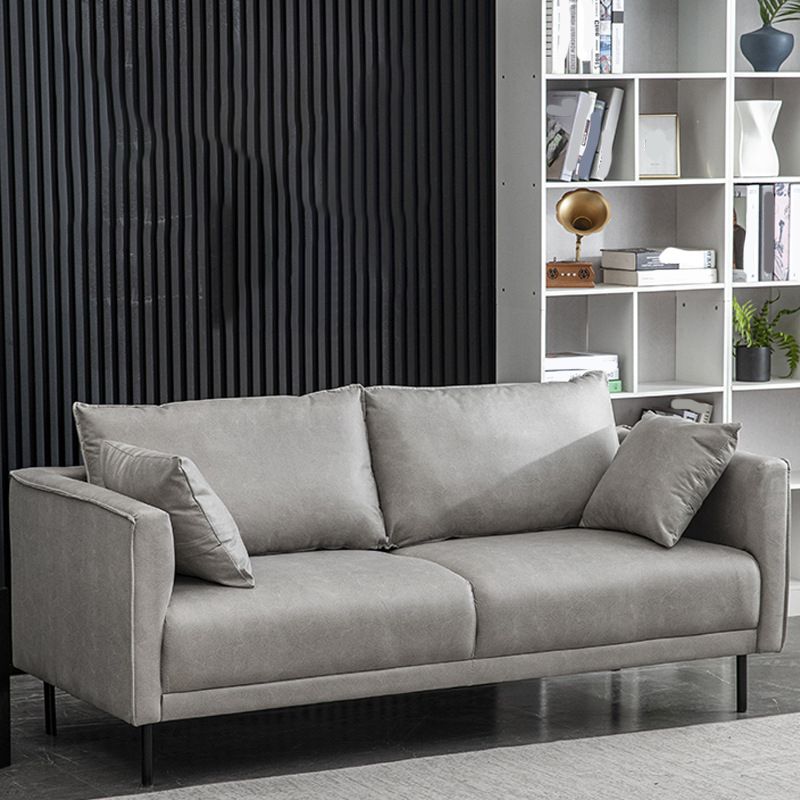 Modern Style Square Armrest Sponge Seat Multicolor Choice Imitation Leather Sofa