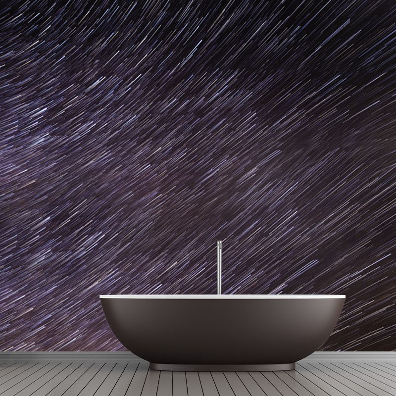 Purple Shooting Stars Wall Mural Water Resistant Wall Decor for Bedroom, Made to Measure