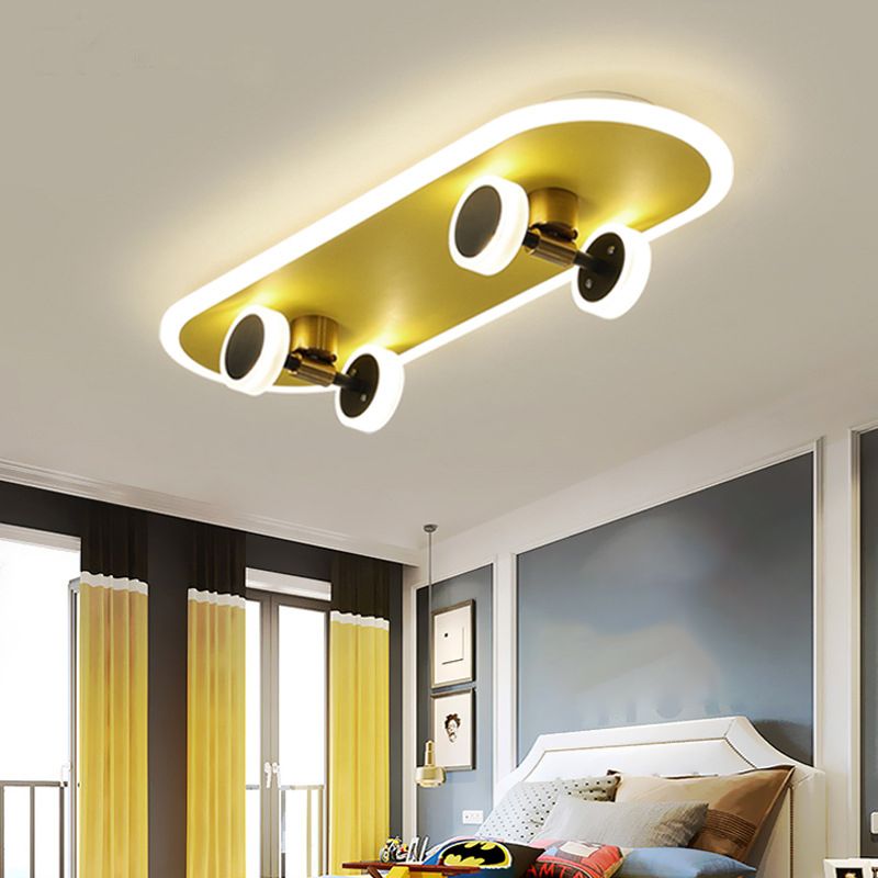 Planche à roulettes modélisation chambre d'enfant LED lampe encastrée acrylique enfants Surface plafonnier