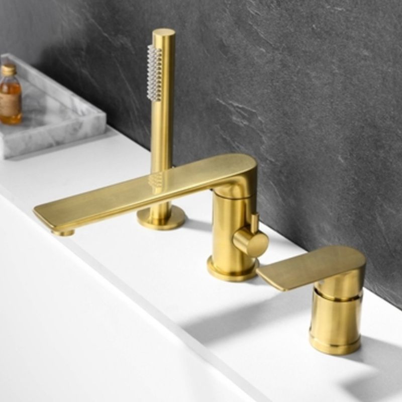 Deck Mounted Copper Roman Tub Faucet Low Arc Roman Freestanding Faucet