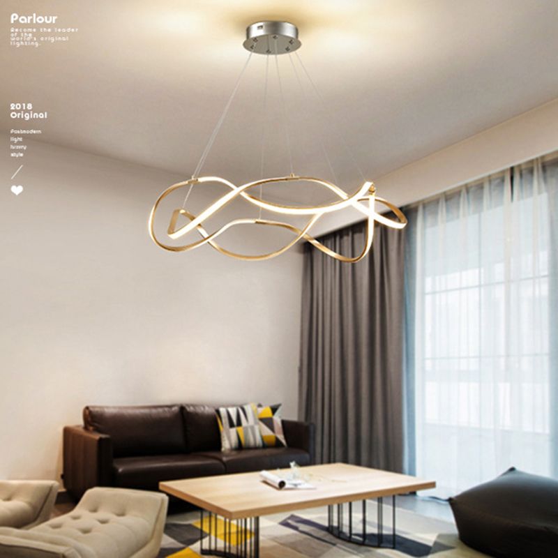 Multi Lights Aluminum Chandelier Lighting Fixtures Modern Style Multi-Tier Pendant Light