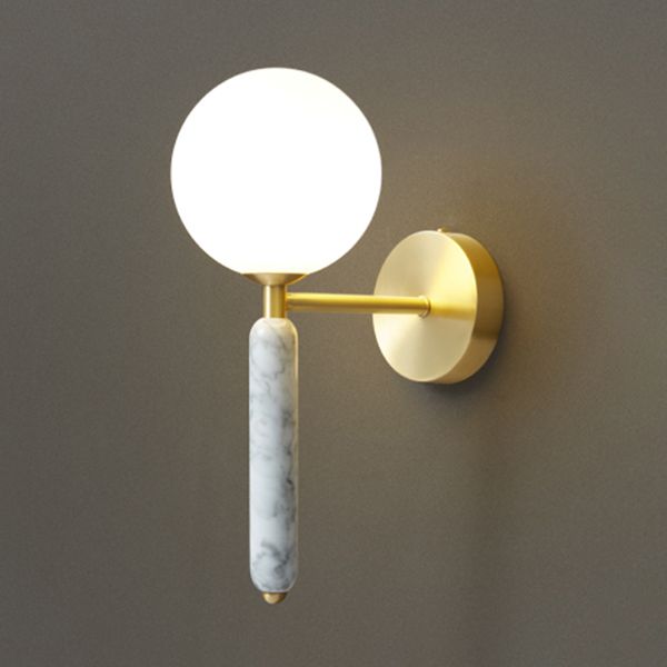 Zeitgenössische einfache Wandleuchte ein Kopf Marmorglas Wandmontage Leuchte für Wohnzimmer
