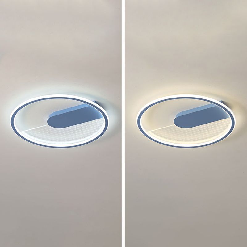 Lampe encastrée ultra fine bleue, plafonnier LED minimaliste en acrylique pour salon