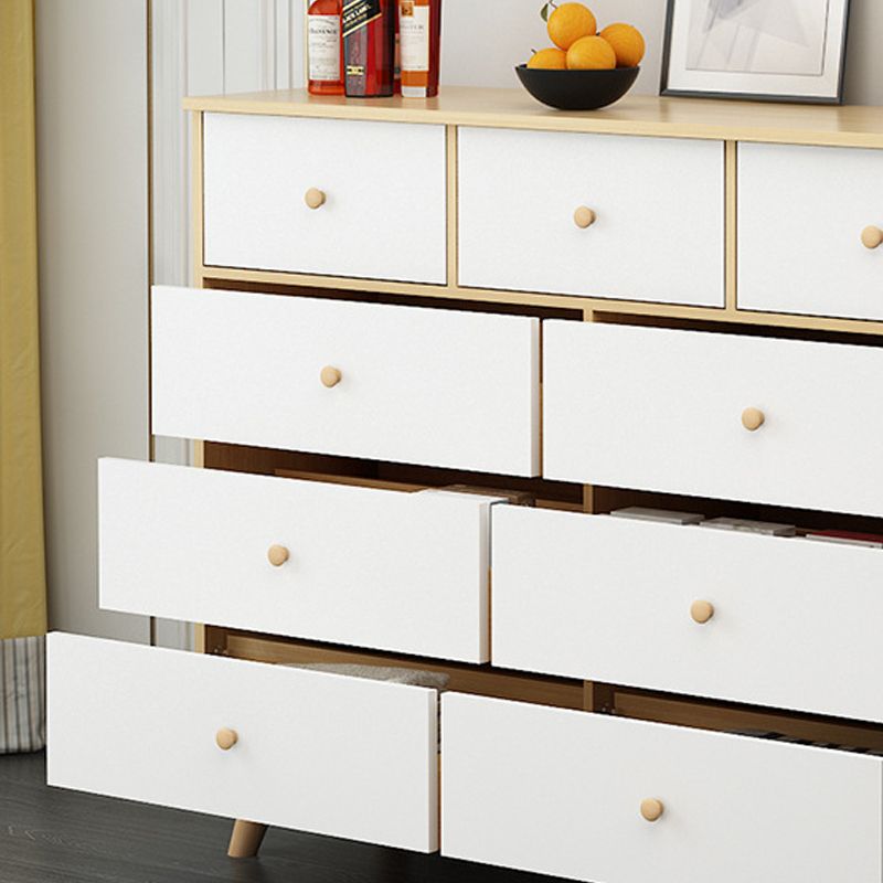 35.4" Tall Wood Storage Cabinet Modern Drawers Included Accent Chest