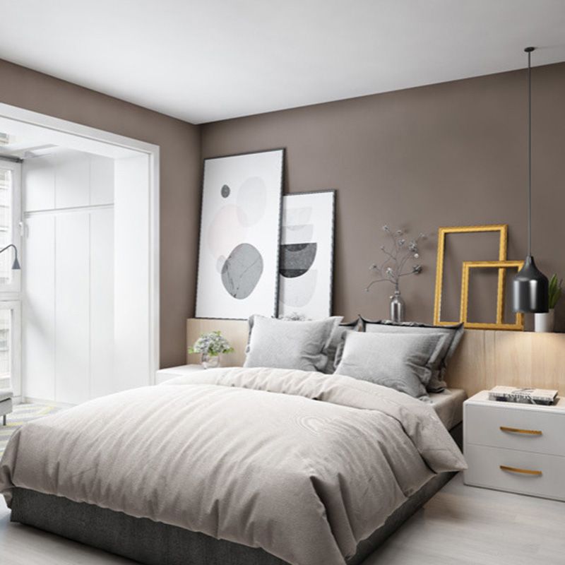 Stain-Resistant Plain Design Wall Decor Non-Woven Simplicity Wallpaper for Guest Room, Peel and Stick