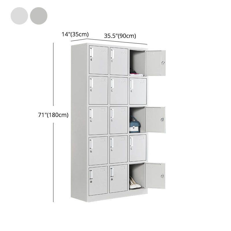 Contemporary Wardrobe Armoire Metal Non-Hanging Armoire with Lock