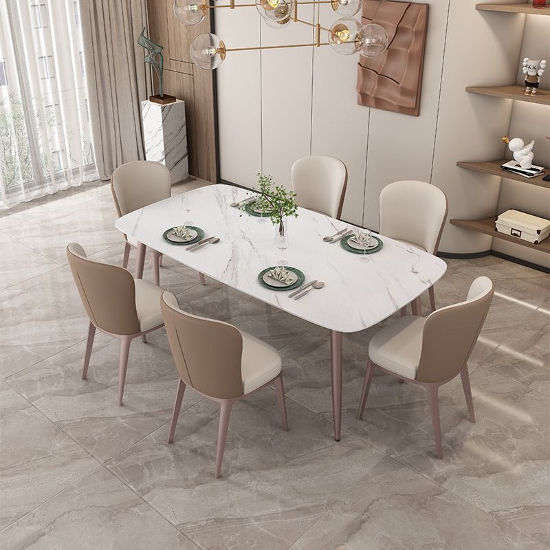 1/2/5/7 Pcs White Sintered Stone Dining Room Set Table Furniture Set for Home