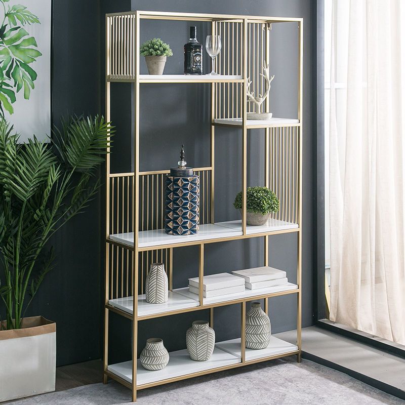 Glam Shelf Bookcase Metal Open Back Bookshelf for Home Office