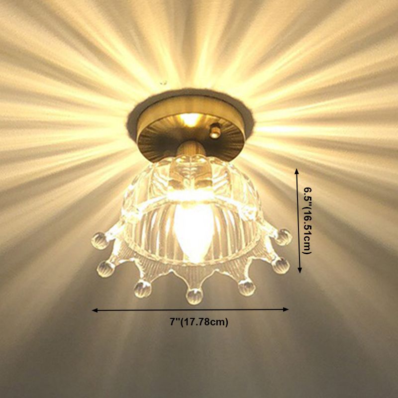 Plafonnier en cuivre de style colonial Crown