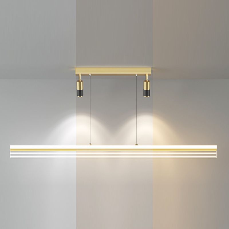 Rectangular Acrylic Island Lighting Simple Style LED Suspension Light with Spotlight