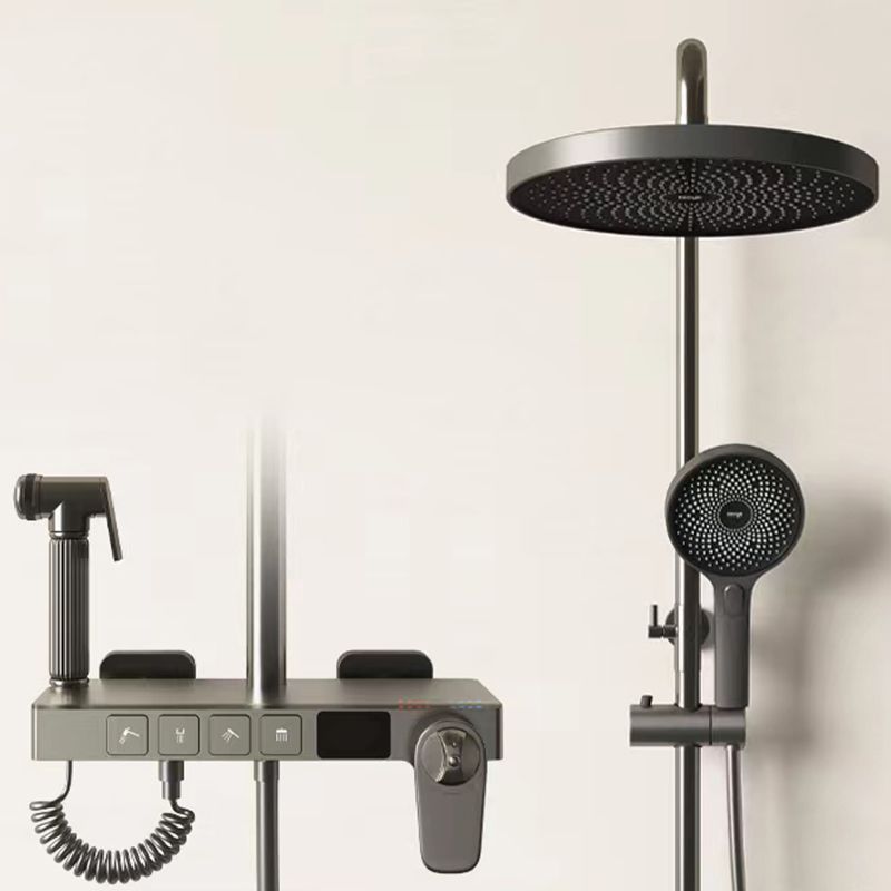 Brass Circular Shower Combo Wall Mounted Shower Set with 2 Shower Heads