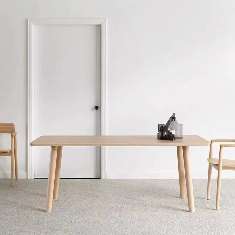 Rectangle 4 Legs Dining Table Modern Solid Wood Dining Room Table
