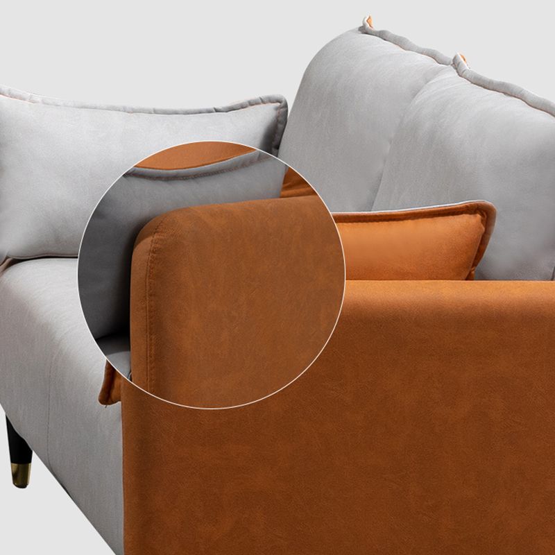 29,92 "H Faux Leder Quadratarm Arm Modernes Sofa mit 2 Kissen für Wohnzimmer, Wohnung