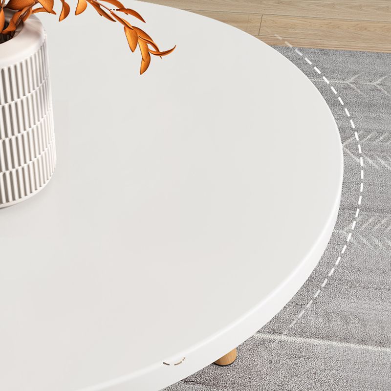 Wood Free-Form Coffee Table Modern 4 Legs Coffee Table with Storage