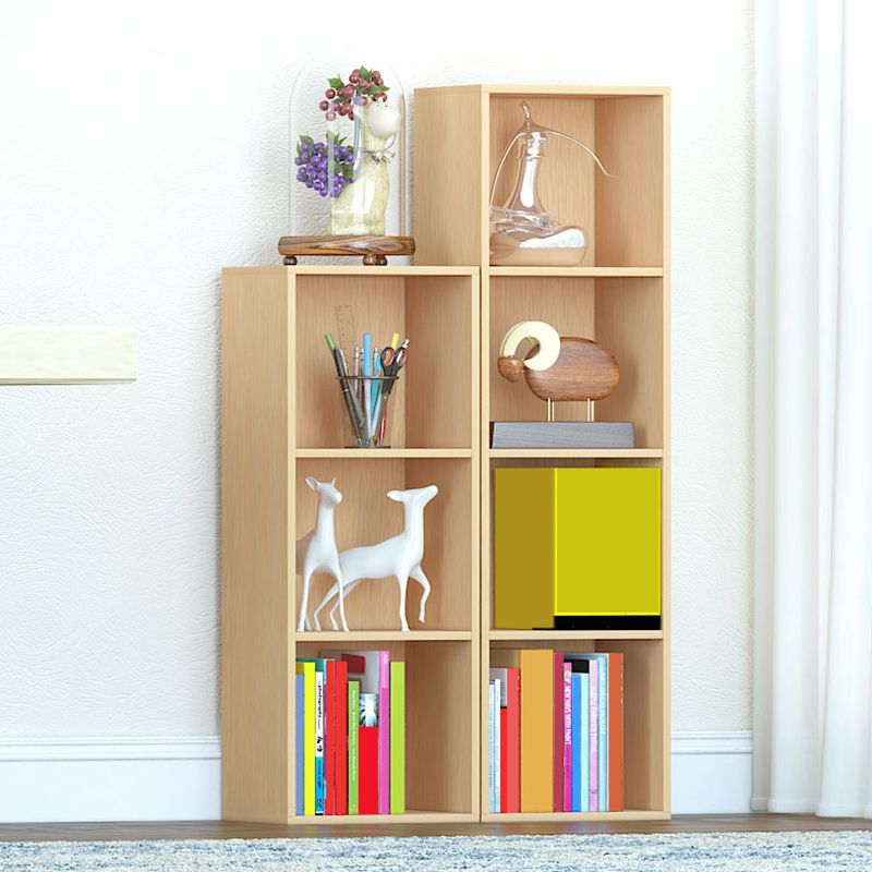 Modern Engineered Wood Bookcase Standard Closed Back Bookshelf