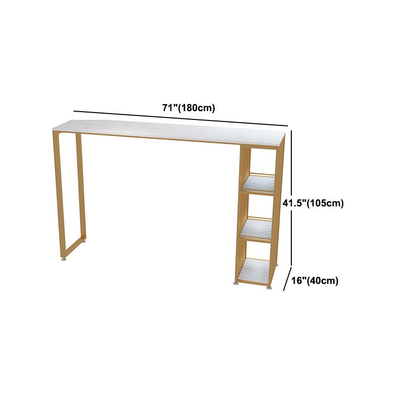 1/3 Pieces Luxurious Rectangular Bar Table Set Artificial Marble Top Pub Table Set