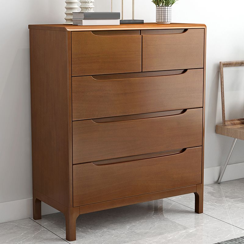 Rubber Wood Contemporary Chest Home Storage Chest with Drawers