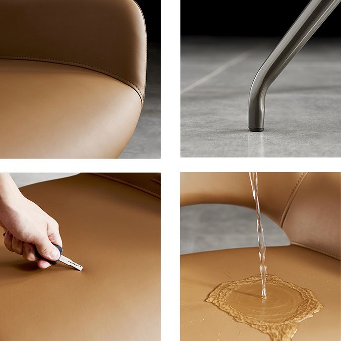 El cuero del estilo minimalista que cena las sillas abre la silla lateral tapizada que cena con la parte posterior