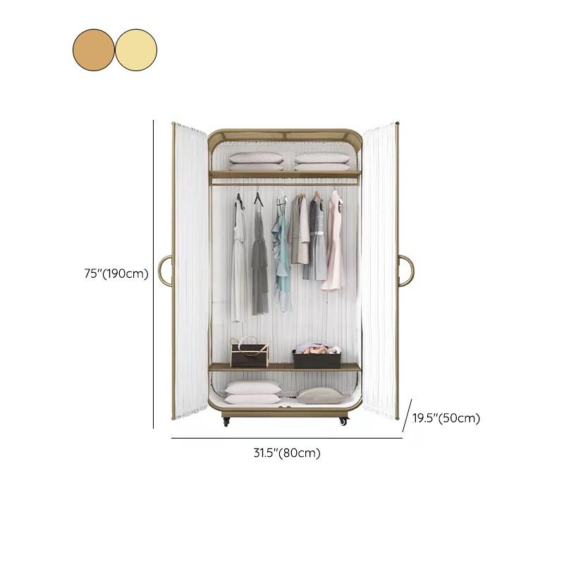 Bedroom Metal Wardrobe Industrial Style Rectangular Wardrobe Closet with Door