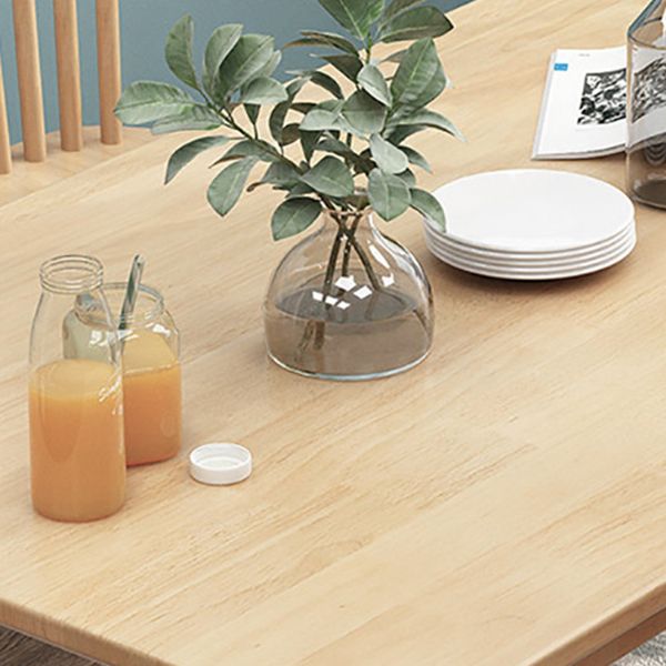 Modern Rectangle Solid Wood Table Standard Height Dining Table with 4 Legs