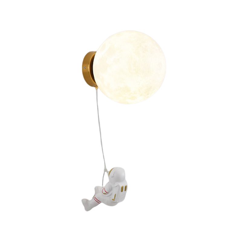 Children Metal Wall Light Flush Mount Globe Shaded Lighting for Foyer and Home