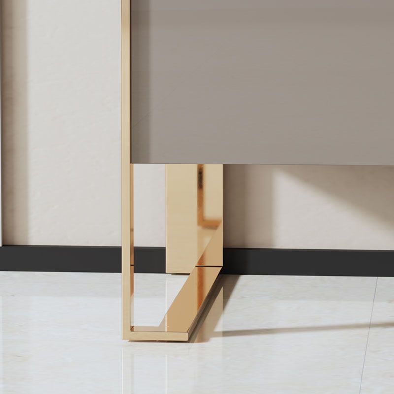 Modern Storage Double Dresser White/Gray Wood Dresser Drawers for Home