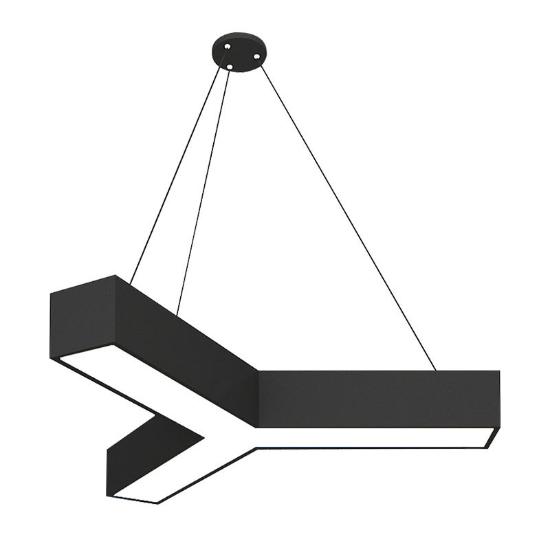 Hedendaagse metalen LED hanglamp Licht bevestiging 1-licht Y-vormig hangend plafondlicht voor kantoor