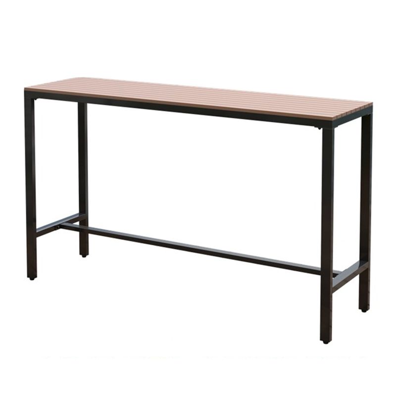 Brown Manufactured Wood Bar Table Industrial Rectangle Patio Table