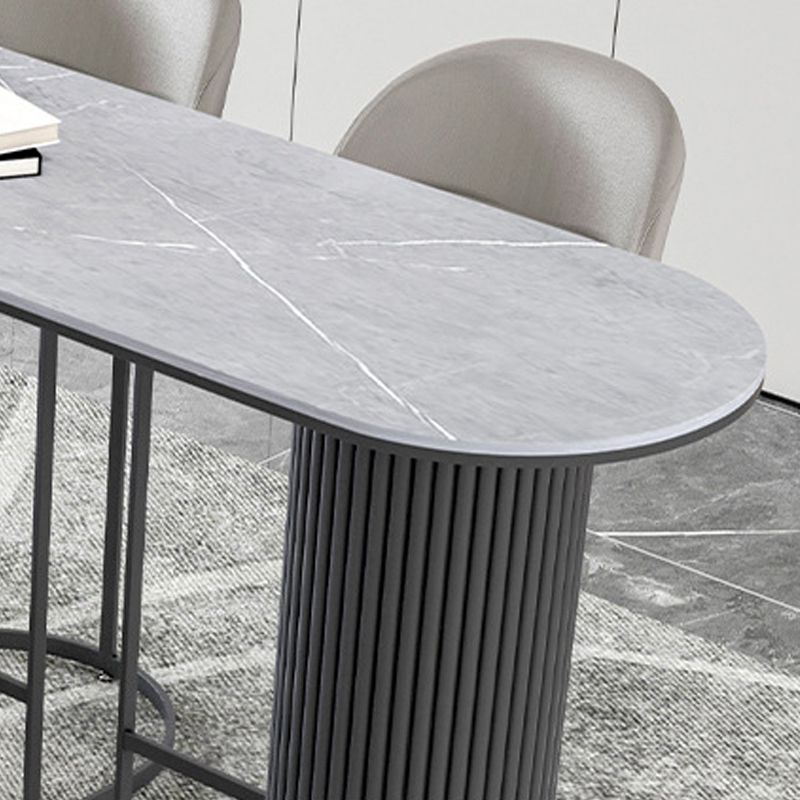Modern Sintered Stone Bar Table Metal Base Dining Table for Kitchen Living Room