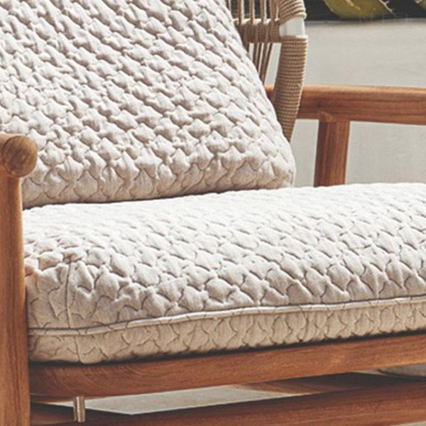 Tropical Solid Wood Frame Patio Loveseat Water Resistant Outdoor Sofa with Cushion