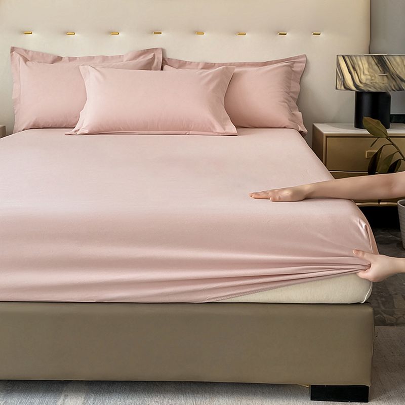 Soild Cotton Bed Sheet Set Modern Spring Extra Soft Fitted Sheet
