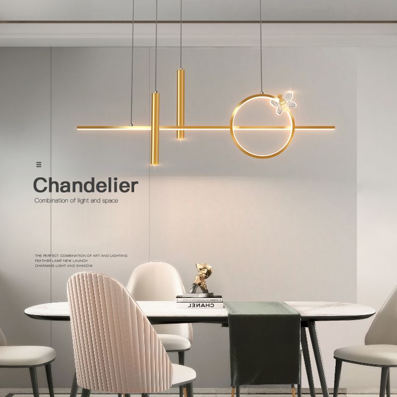 Lampadari a LED moderni Luci a sospensione a sospensione geometriche lampadario in metallo