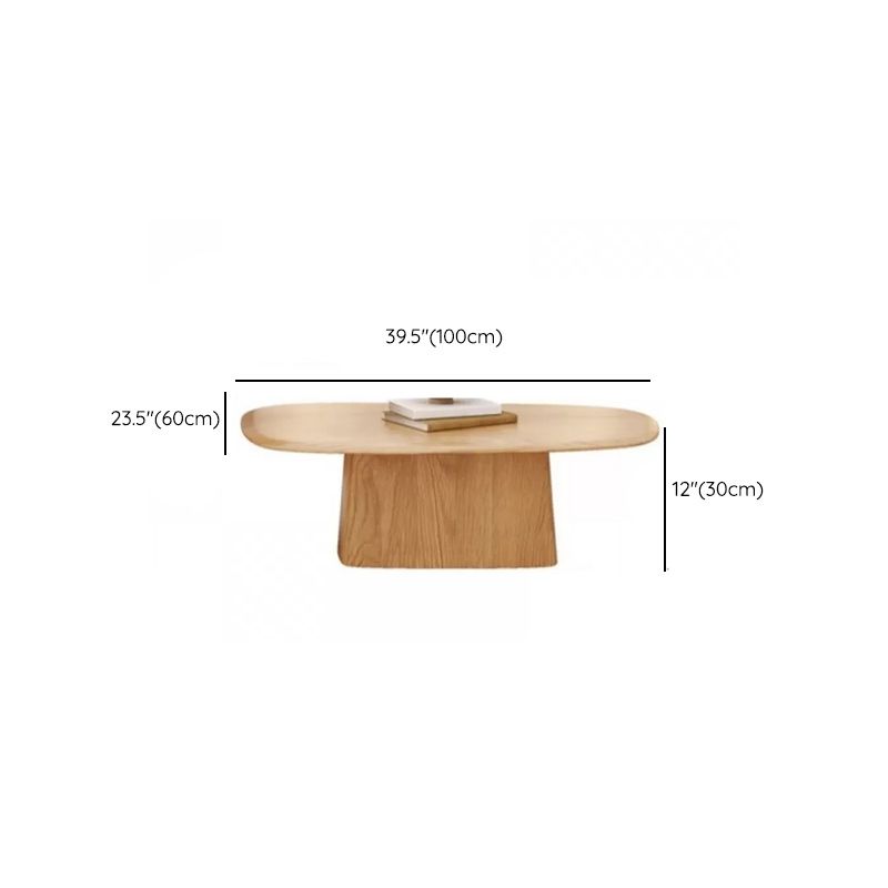 Modern Pedestal Cocktail Table Natural Color Coffee Table Set