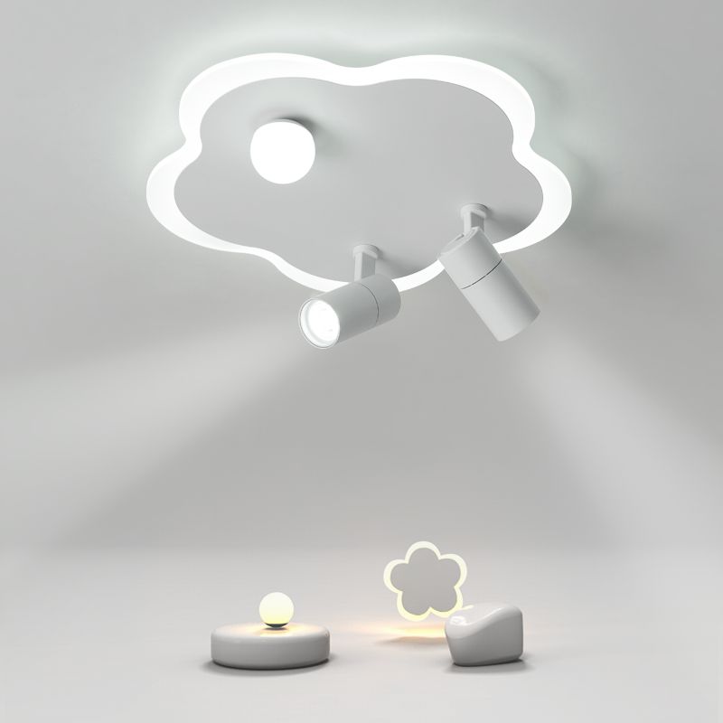 Contemporary Flower-Shaped LED Flush Mount Ceiling Lights White Acrylic Ceiling Mounted Fixture