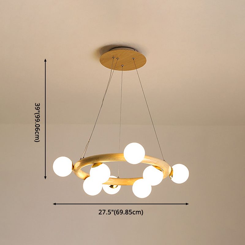 Lampada del lampadario contemporaneo a golf lampada a sospensione in legno per soggiorno