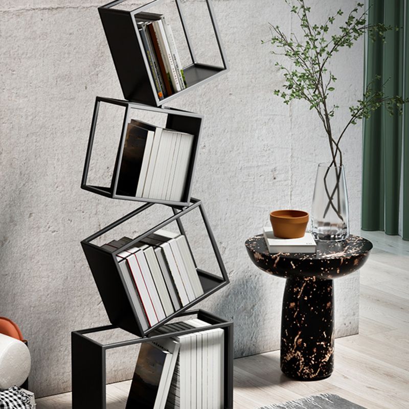 Standard Metal Bookcase Contemporary Open Back Bookshelf with Shelves