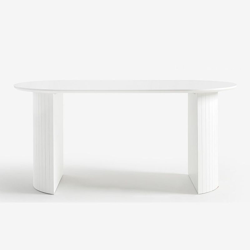 Wood Top Dining Table Traditional Luxury Dining Table with White Sled Base