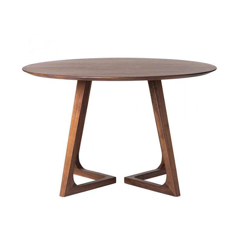 Contemporary 1/2/4 Pieces Furniture Round Solid Wood Dining Set in Brown