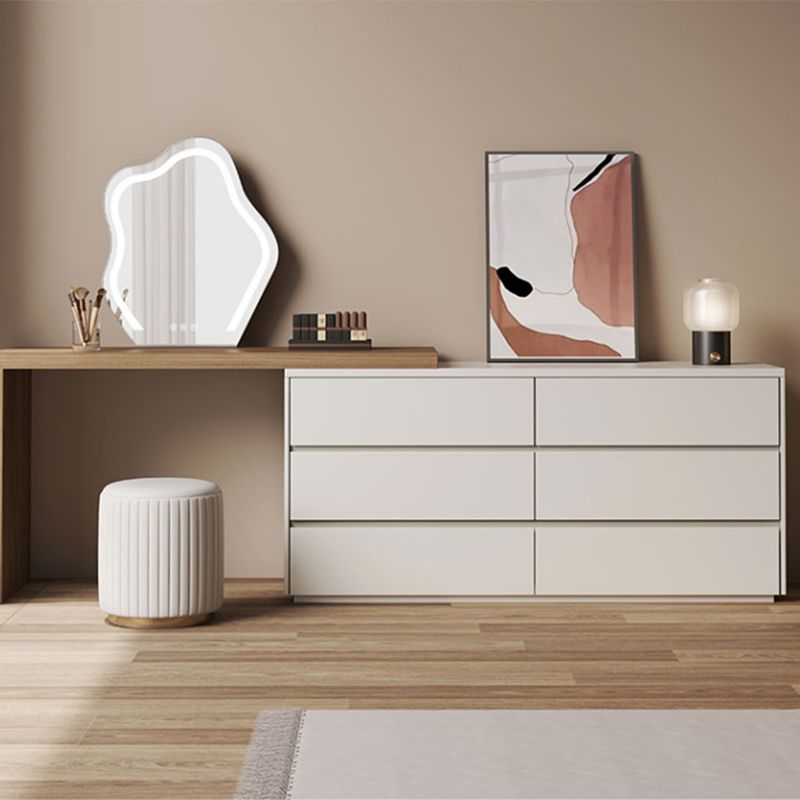 Contemporary Solid Wood White With Drawer Bedroom Makeup Vanity Desk