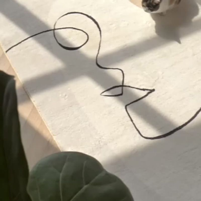 Apricot Tone Calming Rug Polyester Abstract Print Indoor Rug Non-Slip Backing Carpet for Living Room