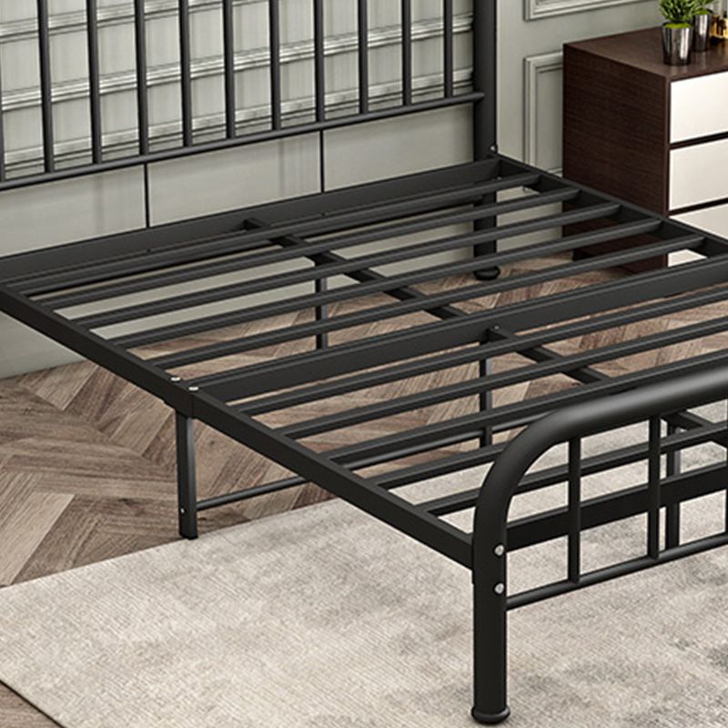 Modern Style Metal in Black/white Slatted Bed with Headboard