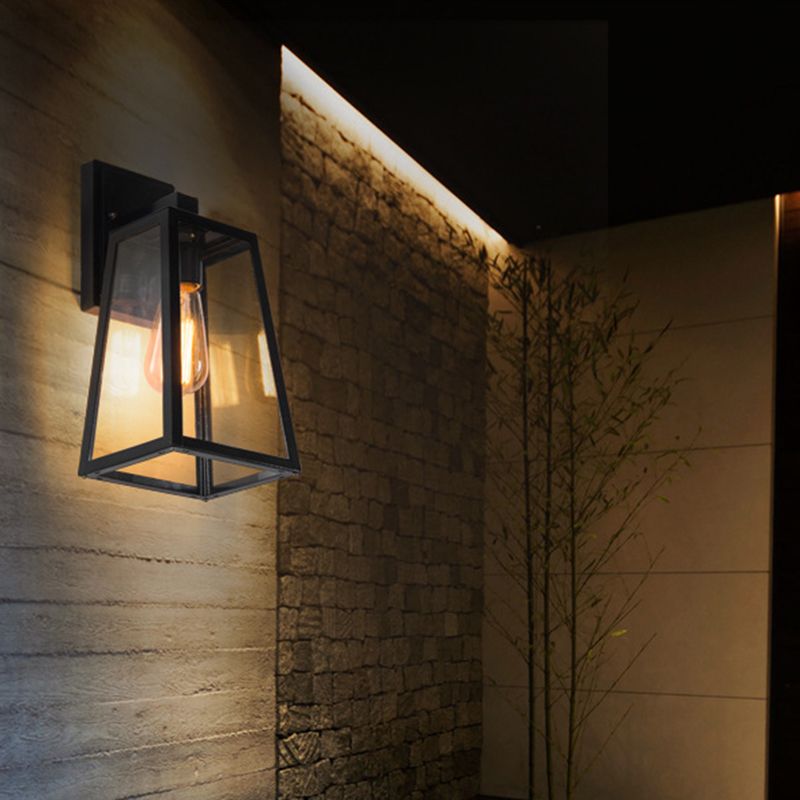 Vintage Industrielle Trapezwandhalterung Beleuchtung klares Glaswandmontageleuchte