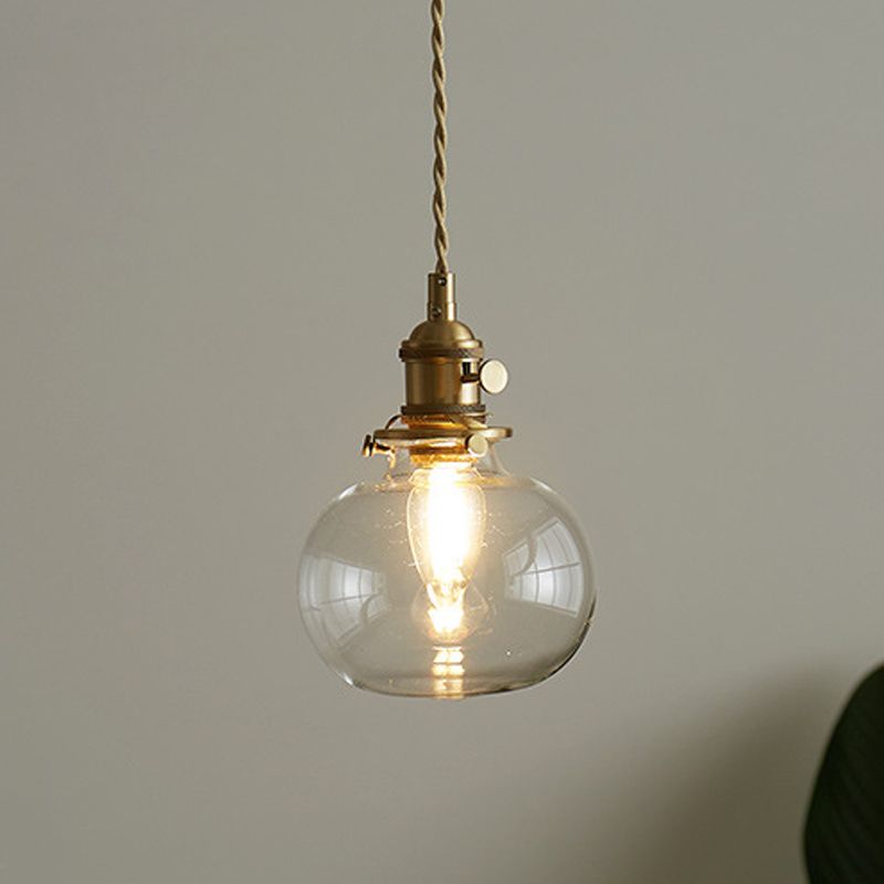 Lampada sospesa in bronzo in bronzo in vetro in stile a sospensione geometrica in stile retrò industriale per sala da pranzo