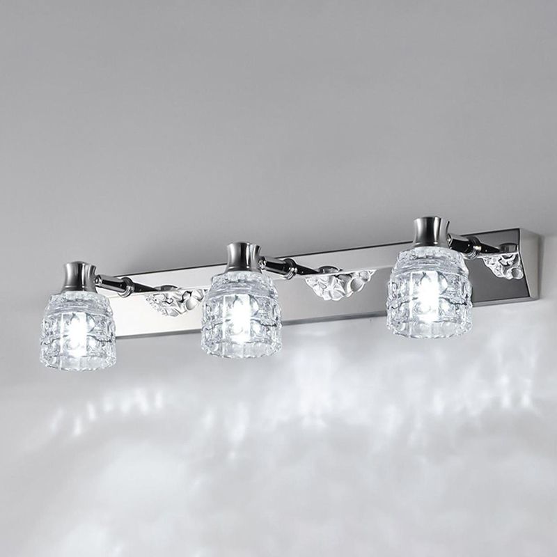 Multi Lights Geometric Vanity Wall Lights Modern Style Crystal Vanity Wall Sconce